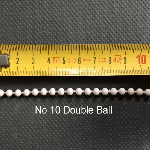 White Plastic No. 10 Chain - Double Ball (Sold in Metres)